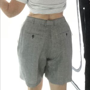 Vintage Grey Plaid Designer High-Rise Shorts NWT